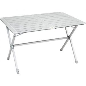 Table de camping - BRUNNER - Silver Gapless - Aluminium - Hauteur r&eacute;glable - 110 x 71 x 70 cm