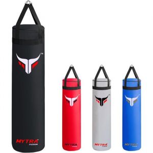 Sac de Frappe 122 cm Vide - Mytra Fusion - Sac de Boxe Renforcées Non Rempli - Arts martiaux Muay Thai - NOIR