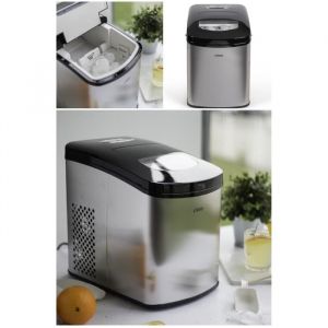 Machine à glaçons INOX 12kg Réservoir 17L - 150W - Bac amovible - Nettoyage automatique – Cycle Voyant de niveau deau faible