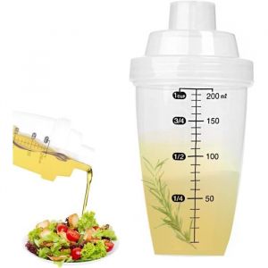 Shaker à Vinaigrette 200 ML Plastique Shaker Sauce Mélangeur pour Salademarinades - Melangeur Vinaigrette Gradué - Anti-Fuite