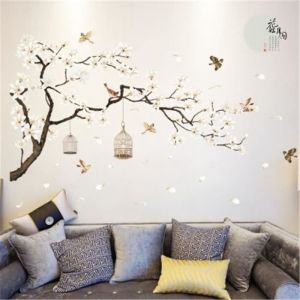 Muraux arbre 3d autocollants en PVC Plantes Papillons Stickers Art Peints mural Amovibles DIY décorations Accueil Mural Salon DéCor