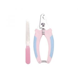 2 en 1 Coupe Ongles Chien Chat Coupe Griffe pour Chien avec Lime &agrave; Ongles S&eacute;curis&eacute; pour Grands Moyens Chiens Chats Rose