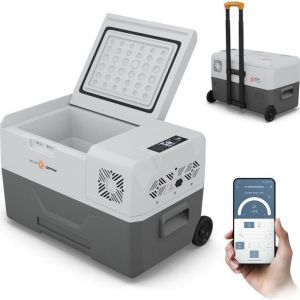 PEME Glaciere Auto - Glaciere Moto compresseur - 27 l - Expedition 30 - Glaciere Moto contrôle du smartphone - Orange