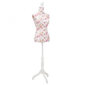 Clarence* Buste/Mannequin de Couture - SOLOMON - Buste de couture de femme en coton blanc motifs à rosiers &Europ6076572