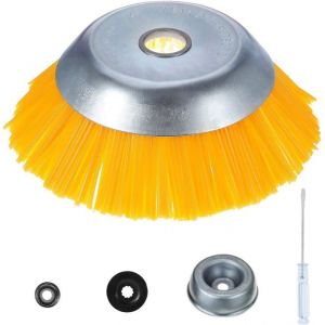 Brosse de désherbage de 8 pouces tête de brosse de désherbage en nylon tête de désherbage ronde rotative adaptée au jardin