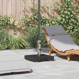 (SOLDE dété) Pied de Parasol - Base de Parasol sur Roulettes avec Poignée Granit Noir 29 kg Carrée - Aspect chic* 1693804