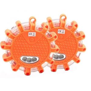 Assistance en cas de panne pour auto 2Pcs Balise de Signalisation LED Gyrophare Lampe dAvertissement Clignotant Eclaira 11718