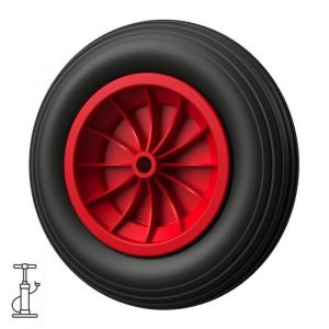 1 x Roue &agrave; air &Oslash; 370 mm 3.50-8 palier lisse roue de brouette pneus noir/rouge
