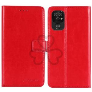 TIENJUESHI Rouge Flip Cuir Housse Coque Pour Doro 8100 8110 6.008 inch &Eacute;tui Cas Couverture Gel Case Portefeuille Cover