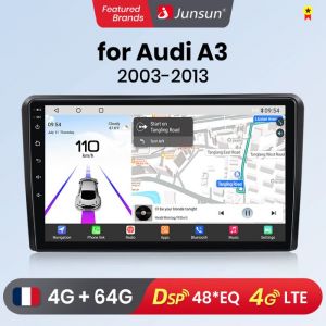 Junsun Autoradio Android12 pour Audi A3 8P 2003-2013 Carplay & Android Auto9 pouces Écran Tactile GPS 4G 48EQ Bluetooth [4Go+64Go]