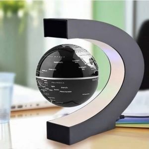 Lampe Led D&eacute;corative Globe terrestre en l&eacute;vitation magn&eacute;tique anti gravit&eacute; avec interrupteur Noir