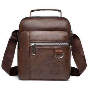 Sacoche &agrave; Bandouli&egrave;re Homme Poitrine Imperm&eacute;able PU cuir pour &agrave; Pied Cyclisme Voyage et Sport XD1334 Marron4