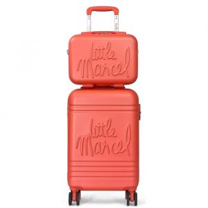 Lot valise cabine 55cm plus un vanity rigide  - Corail - LM10712