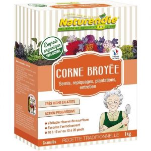 Engrais Corne Broyée - NATURENDIE - Granulés - Pour 10 à 15 m² ou 10 à 20 pieds - 1 kg