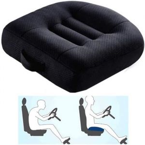 Coussin rehausseur de voiture adulteYSTP coussin rehausseur portable coussin de si&egrave;ge antid&eacute;rapant respirant noir 40x40x12cm