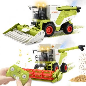 Moissonneuse-Batteuse T&eacute;l&eacute;command&eacute;e RC Tracteur Telecommand&eacute; EnfantTracteur Moissonneuse de Ferme avec Lumi&egrave;re et Pulv&eacute;risation