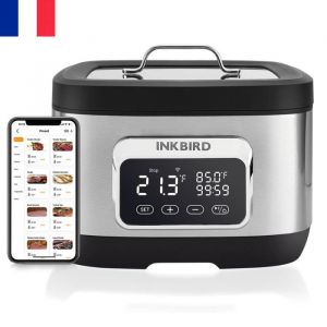 Cuiseur Sous Vide WIFI 2.4GHz- INKBIRD ISV-500W - Avec Grille - Thermoplongeur -Circulation deau 3D- Ultra-Silencieux - Inox - 8L