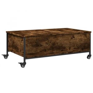 Table basse - CLOUD - avec roulettes Chêne fumé - bois dingénierie - Pour Salon - 842298