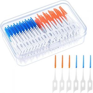 200pcs Brossettes InterdentaireBrossette Dentaire Cure Dent Brossette Bâtonnet InterdentaireOutil de Nettoyage de Dents(orange)