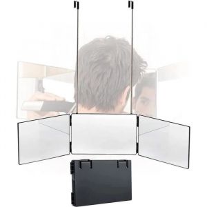 Miroir 3 faces - Self Cut Mirror - Pliable - 360° - Blanc - Salle de bain
