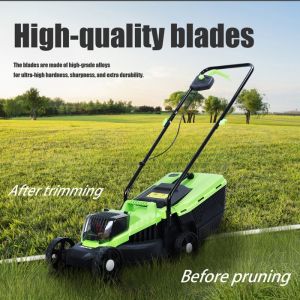 Tondeuse &agrave; gazon sans fil 20V 32cm de coupe et chargeur Bac De Ramassage 30L - 1600W