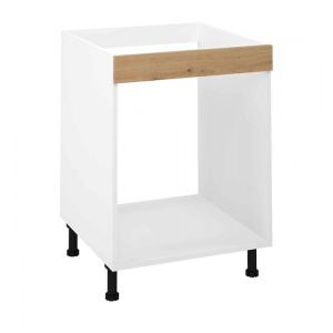 Meuble bas de cuisine pour four coloris Chêne Albar  - Hauteur 85 x Longueur 60 x profondeur 58 cm