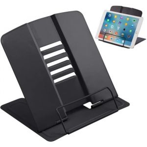 LUTRIN DE CUISINE Porte-Livre Chevalet en Métal MultifonctionRéglable 6 Positions pour Support Livre de Recette Magazine Tablette