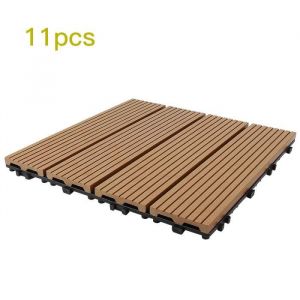 Lot de 11!!!Dalle de terrasse en composite bois-plastique pour jardinbalcon.Planche d&eacute;pissage30x30 cmPEAbricot&reg;HOMBUY