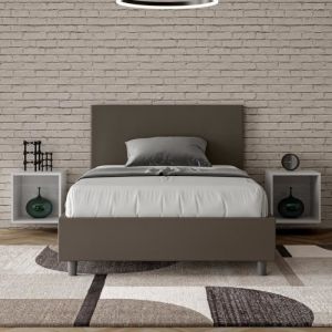 Lit coffre 1 place et demi Adele 120x200 avec sommier relevable cappuccino - Adele - Marron - 120 x 200 cm