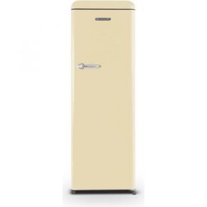 SCHNEIDER - SCCL329VCR - R&eacute;frig&eacute;rateur 1 porte Vintage - 337L - Froid brass&eacute; - 4 clayettes verre - D&eacute;givrage automatique - Cr&egrave;me