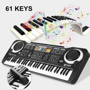 61 Cl&eacute; Clavier &eacute;lectronique musical 16 sons Avec Microphone pr enfant en ABS PRISE EU 110-220V H0C034