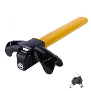 Antivol VoitureT-bar Bloque Volant pour Auto VolantHaute S&eacute;curit&eacute; Bloque Volant Voiture-Universelle Noir Jaune