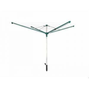 S&eacute;choir parapluie Leifheit Linomatic 500 Deluxe 82013 &eacute;tendoir jardin avec douille fils r&eacute;tractables et 50 m d&eacute;tendage vert