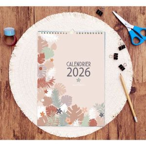 calendrier 2026 illustr&eacute; design format A4 color&eacute;