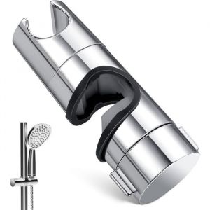 Curseur R&eacute;glable Support de Douchette 22mm pour Barre de Douche diam&egrave;tre 20-25 mm ABS Chrom&eacute; Pivotant Ajustable en Hauteur