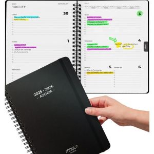 Agenda Scolaire 2025 2026 A5 – Planificateur Semainier Vue Semaine Étudiant Enseignant Université Cahier de Notes Journalier