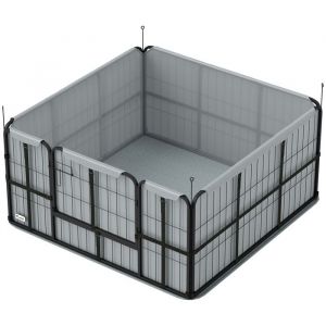 Parc de mise bas pour chien caisse de mise bas pour chiens avec porte tapis de propret&eacute; lavable 122 x 122 x 60 cm noir