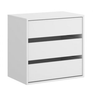 Commode à 3 tiroirs pour armoire coloris blanc - Longueur 60 x Profondeur 40 x Hauteur 60 cm
