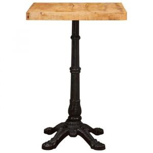 Table bistrot en bois de mangue - vidaXL - 50x50x76 cm - Marron - Bois de mangue massif - Finition rustique