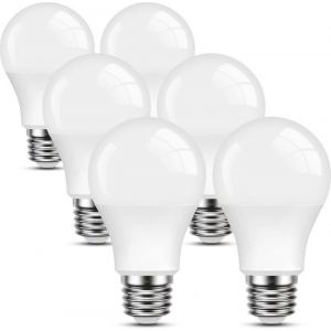 Lot de 6 Ampoule LED E27 Blanc-Chaud9W Equivalent 60W2700K Ampoule Standar A60 avec Culot &agrave; VisNon Dimmable220v-240v