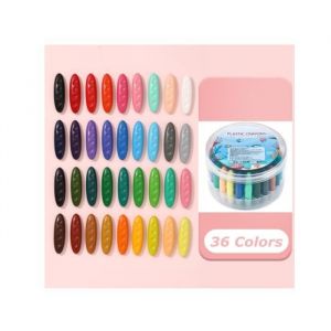 Crayons de Cire pour Enfants 36 Couleurs Craies en Cire B&eacute;b&eacute; Mes Premiers Crayons Faciles &agrave; Tenir Non Toxiques Crayons