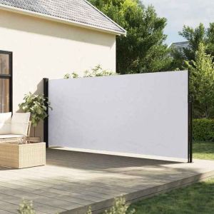vidaXL Auvent latéral rétractable blanc 160x600 cm écran d’intimité de jardin brise-vue de balcon écran dextérieur 4004526