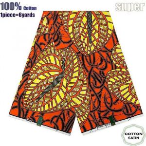 African Tissu - Super Wax Fabrics - Hollandais - 6 Yards - Haute Qualité pour Robe de Mariage - Type 040