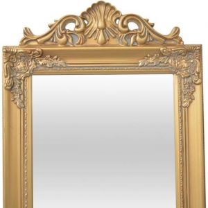Super Miroir sur pied Style baroque - Miroir pour Salle de bain Salon Chambre Style baroque 160 x 40 cm Doré @519628