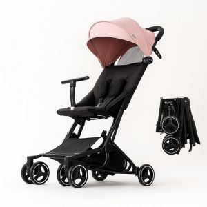 Poussette Canne BEBE2LUXE PIKO Ultra Compacte et légère Cabine Avion (rose)