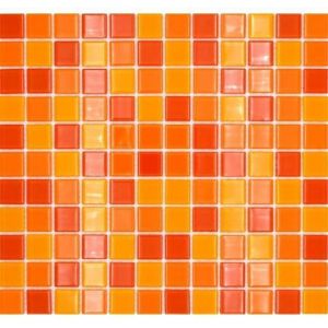 Mosa&iuml;que Carrelage P&acirc;te de Verre Orange Jaune Rouge Mosaikplatte MOS62-0802