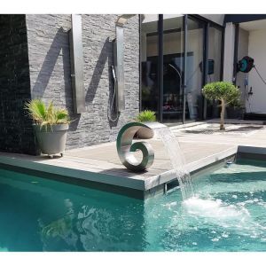 Fontaine Cascade Piscine California INOX Brossé - Hauteur 50cm