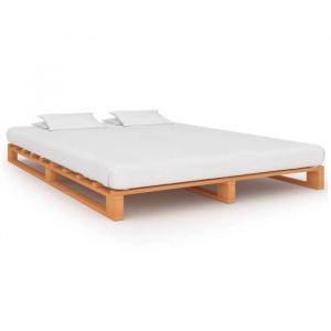Cadre de Lit de Palette Sommier à Lattes - Magic - 3481Chambre - Marron - Bois Massif - 140 x 200 cm