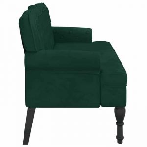 Black Friday Banc salon - JILL - Banquette/Coffre - avec dossier vert fonc&eacute; 1195x645x75 cm - velours BB346
