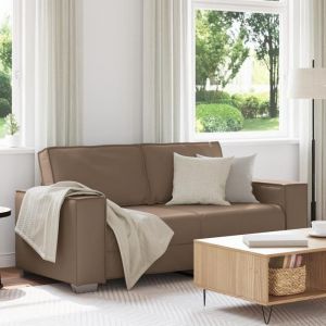 Moderne Canapé Loveseat-Canapé Relax convertible- Cappuccino 140 cm en simili cuir - Canapé salon Mode @FR(630626)